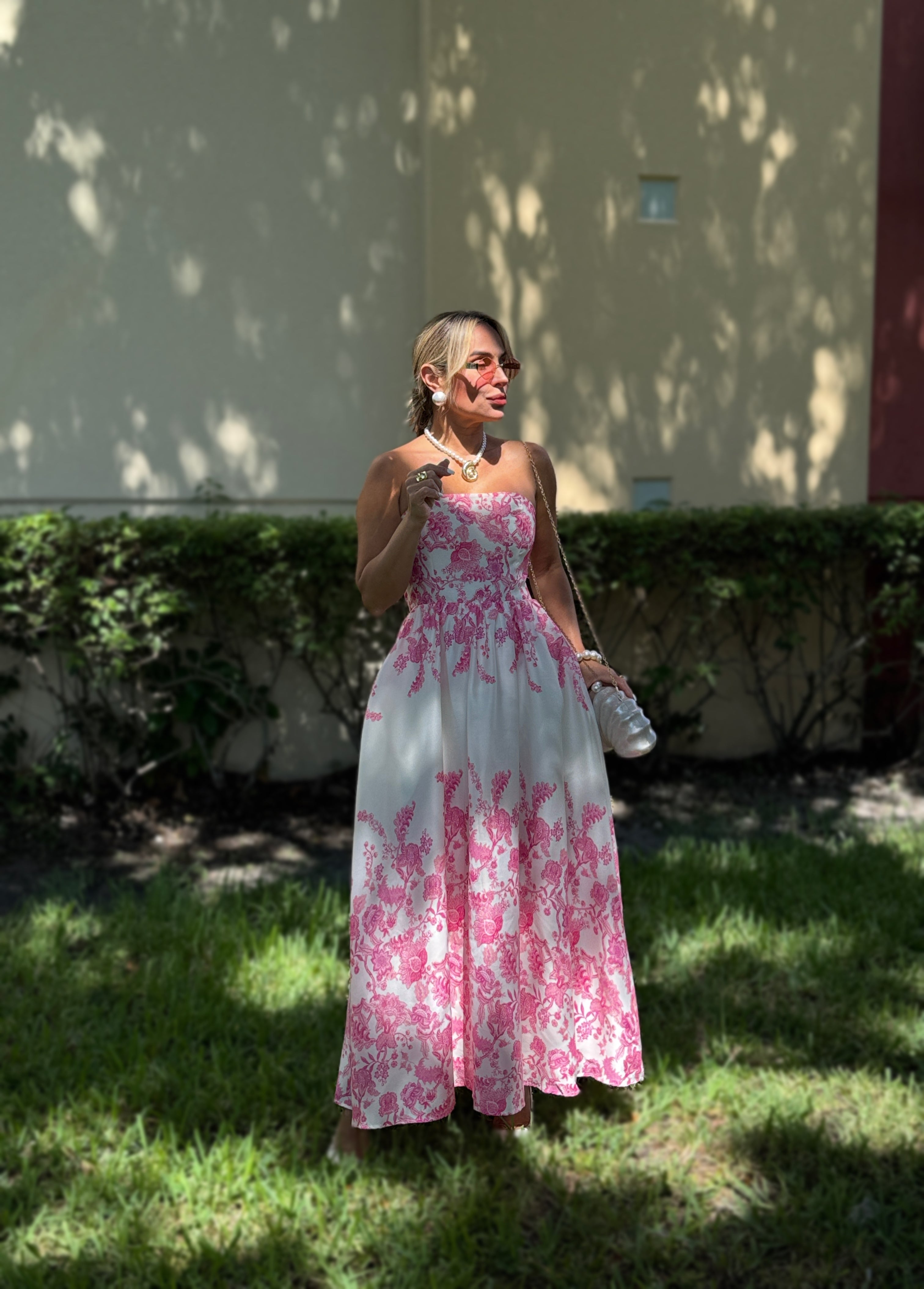 PINK FLOWERS DRESS