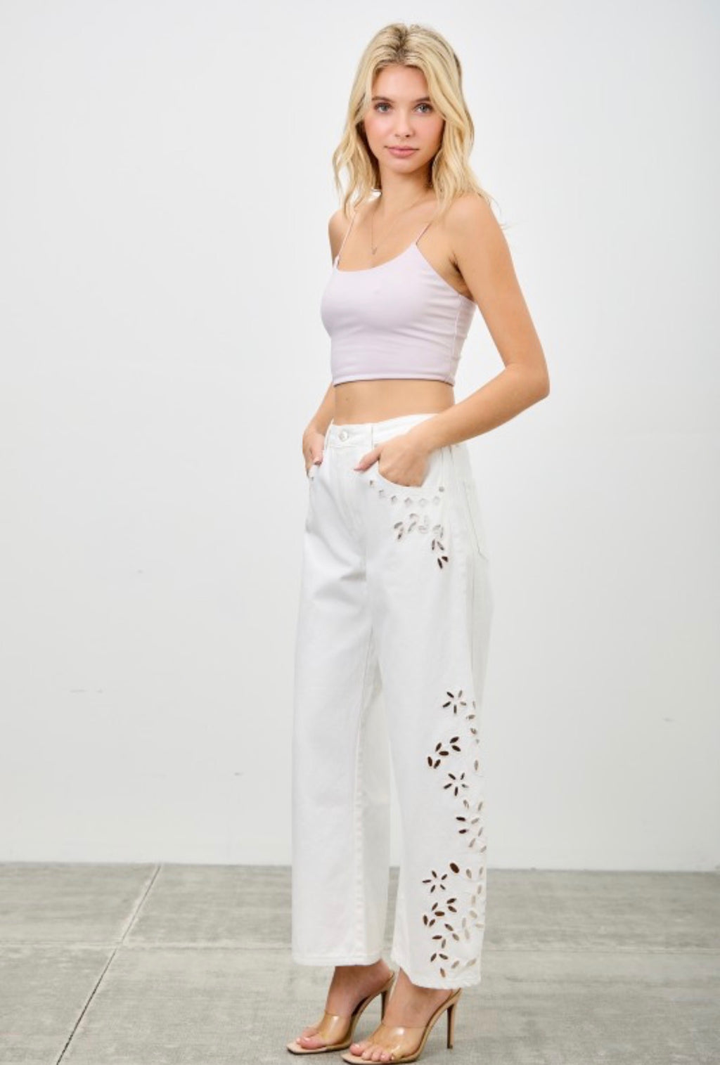 BARREL EYELET JEANS
