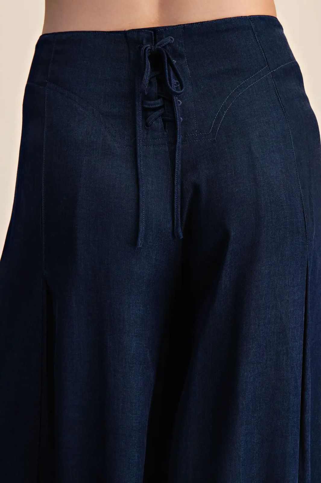 NAVY FLOW PALAZZO PANTS