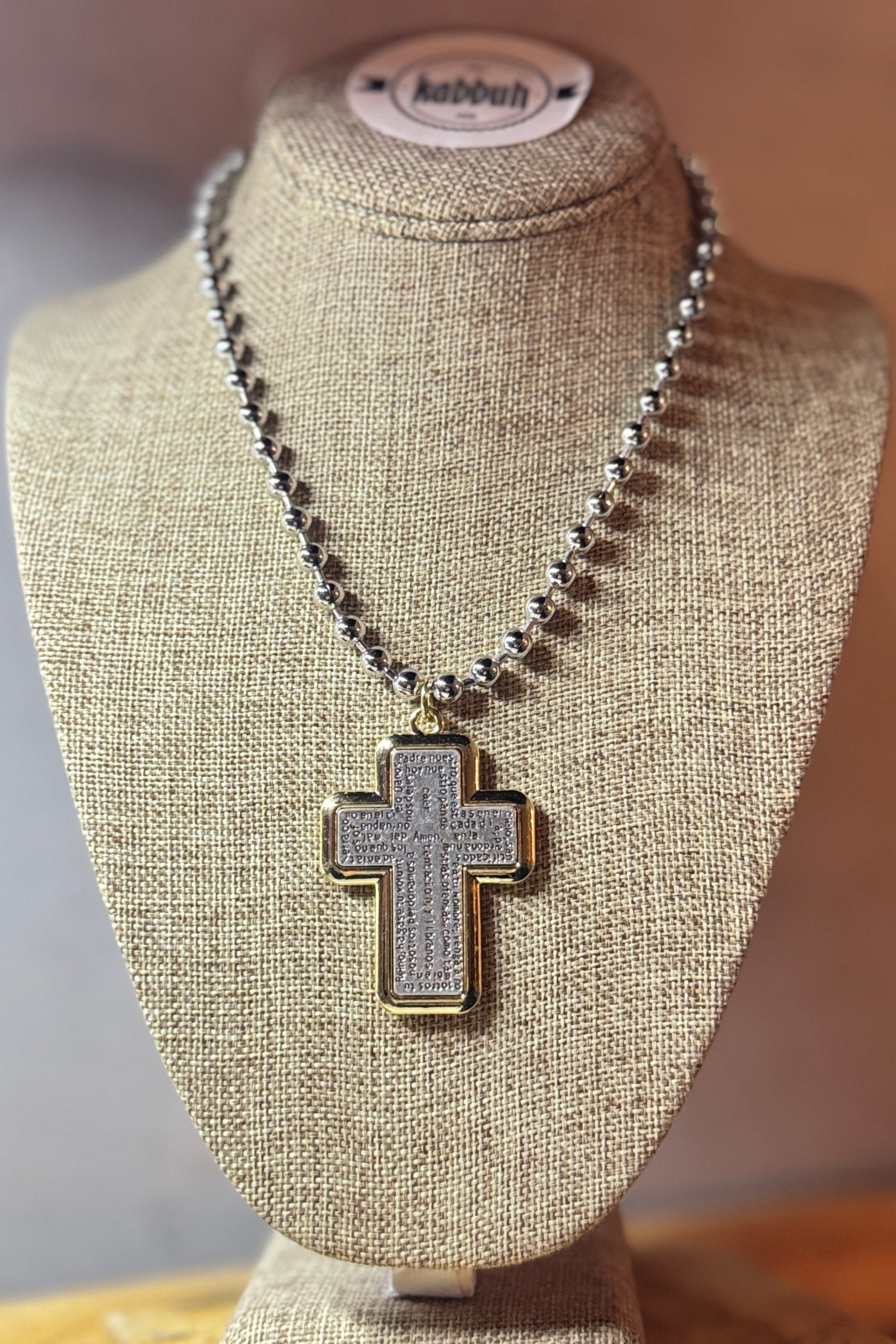 PADRE NUESTRO CRUZ NECKLACE