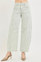 RISEN STRETCH BARREL JEANS