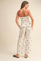 POLKA DOT PEPLUM TWO PIECES SET