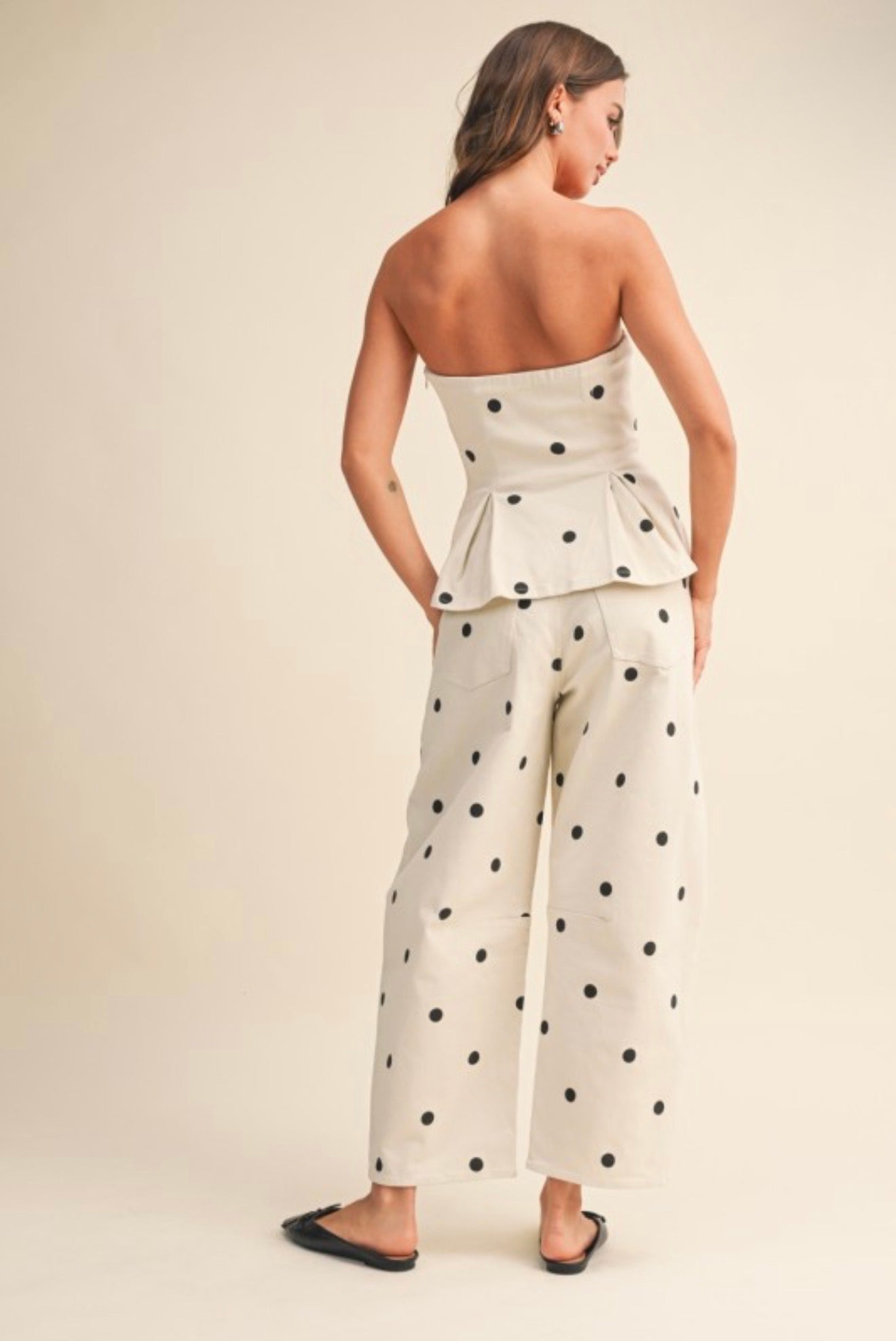 POLKA DOT PEPLUM TWO PIECES SET