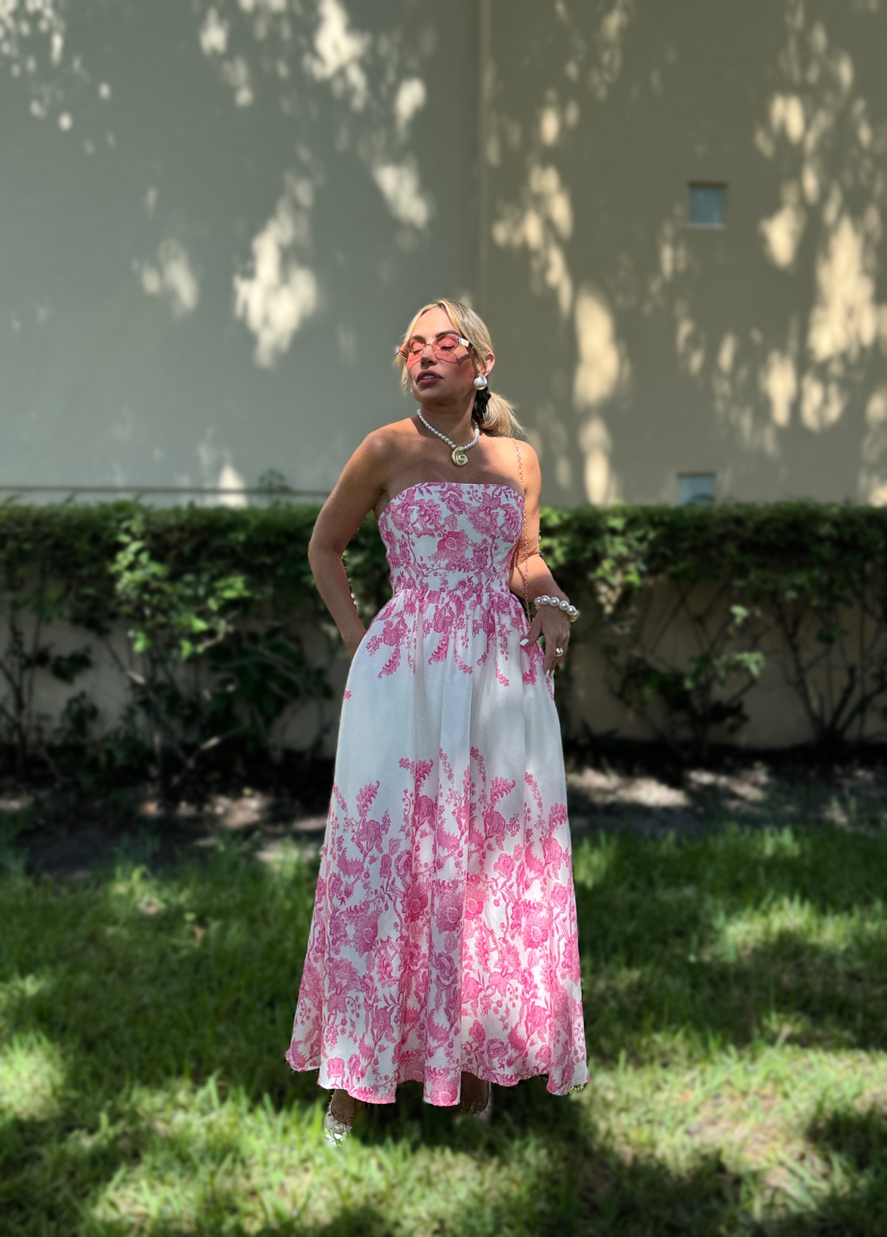 PINK FLOWERS DRESS