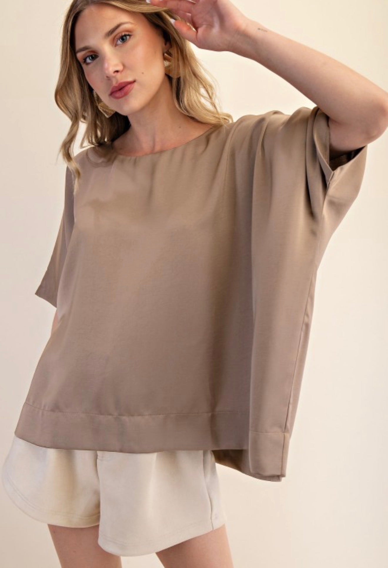 OVERSIZED SATIN BLOUSE