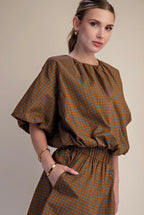 DOT BLOUSON TWO PIECES SET