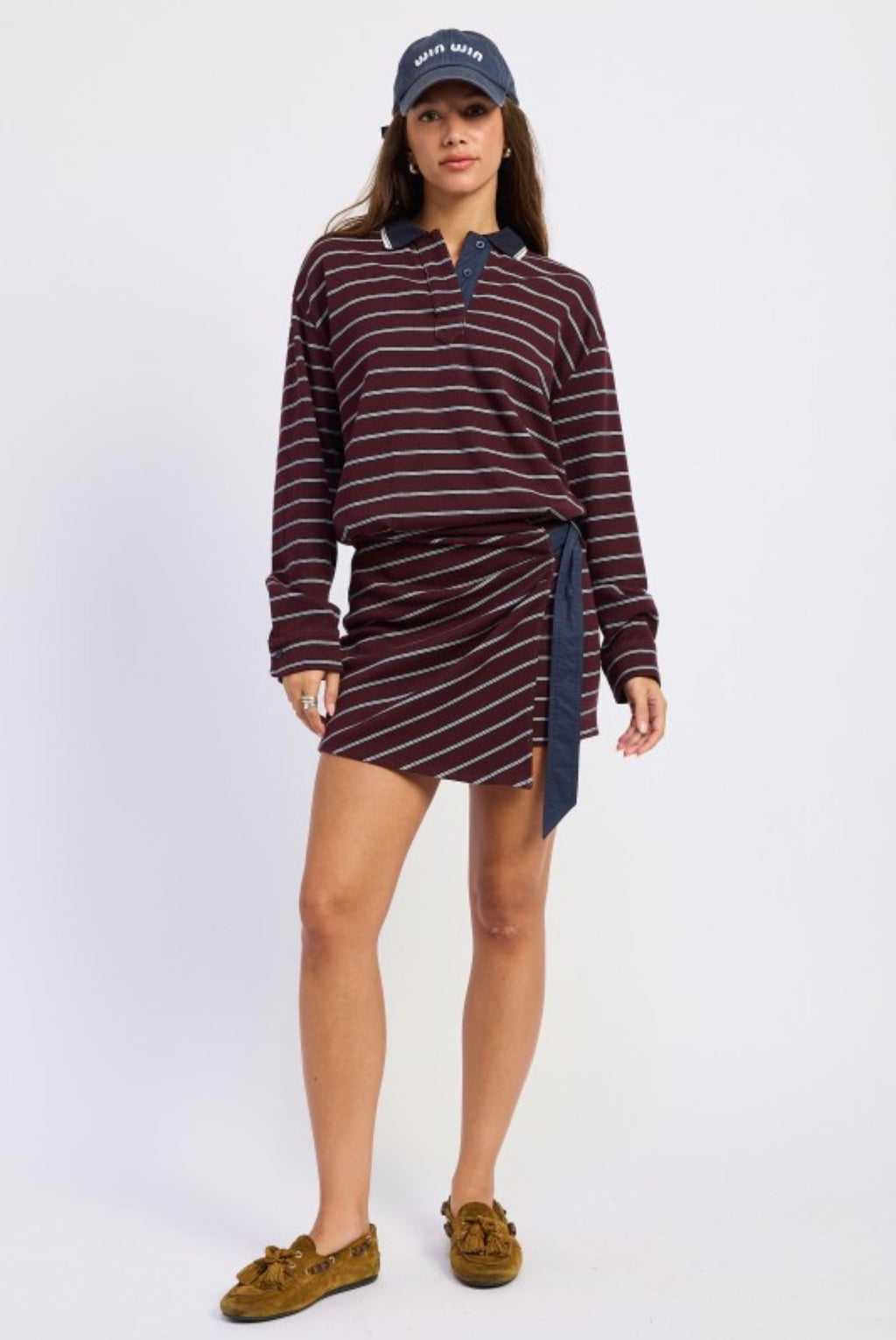 STRIPED RUGBY MINI DRESS