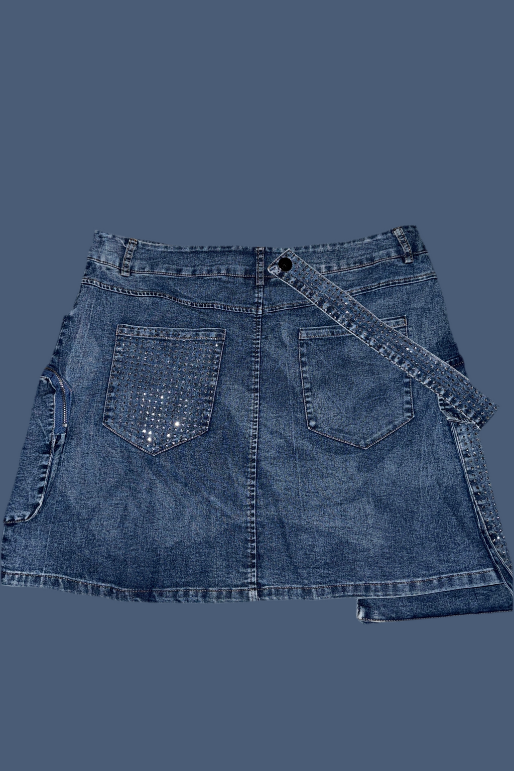 SHINNY DENIM SKIRT