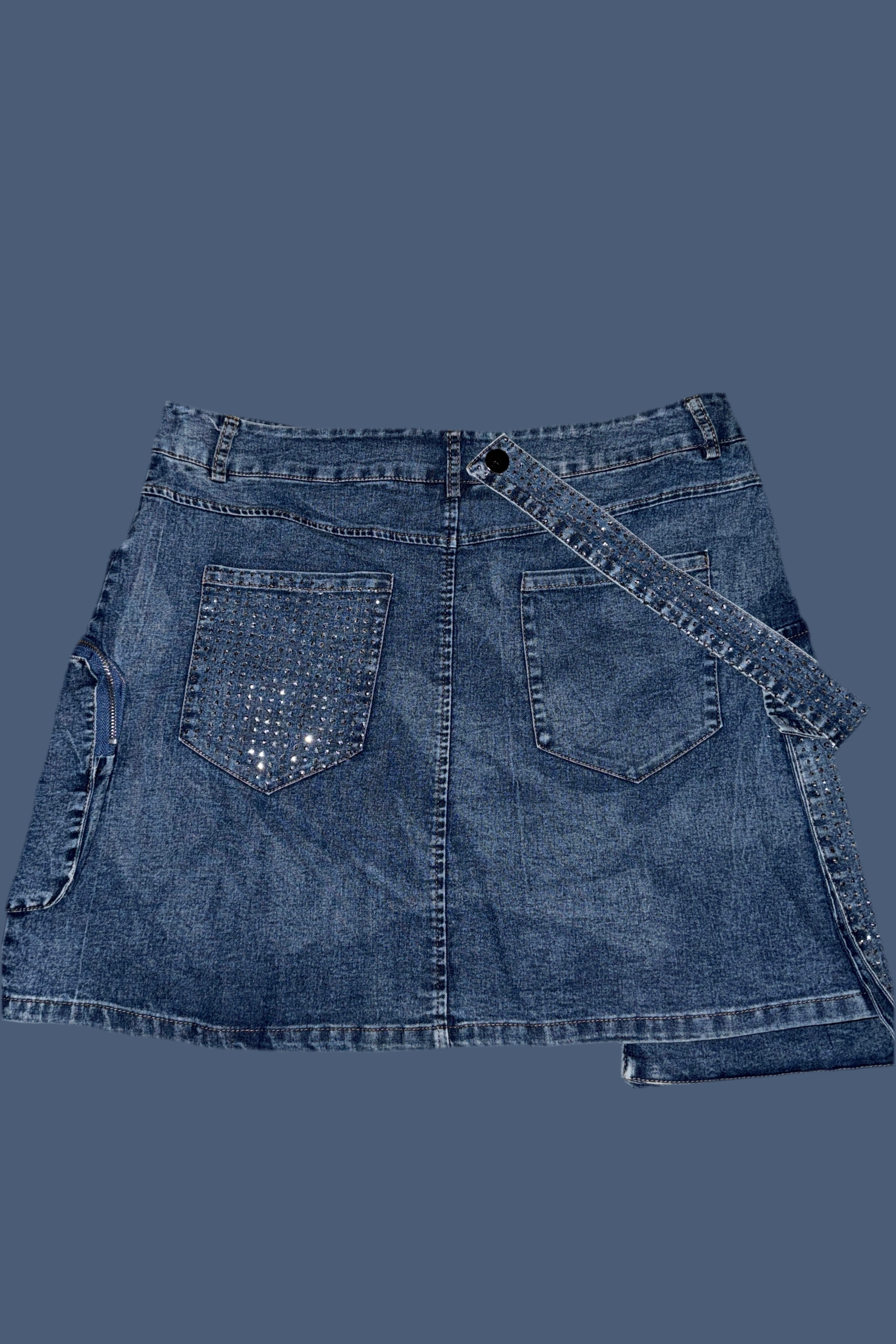 SHINNY DENIM SKIRT