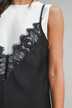 LACE WHISPER LAYERED MINI DRESS