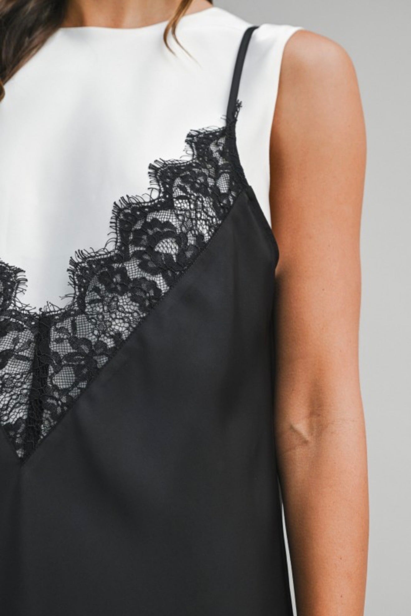 LACE WHISPER LAYERED MINI DRESS