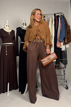 Claudia Chiffon Ruched Top Blouse