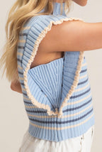 CONTRAST STRIPE KNIT VEST