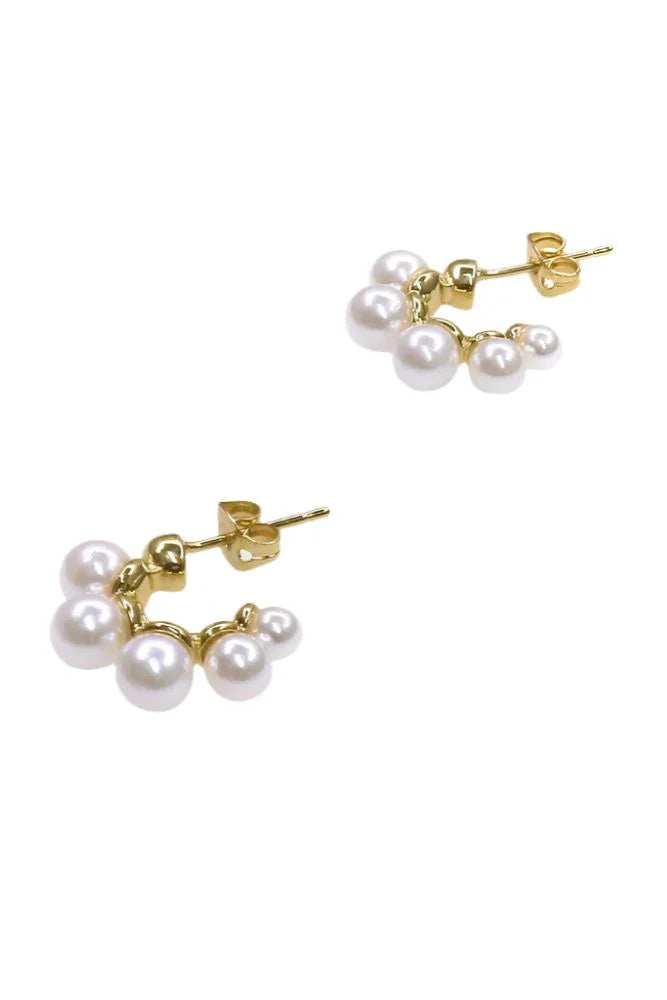 MINI HOOP PEARLS EARRINGS