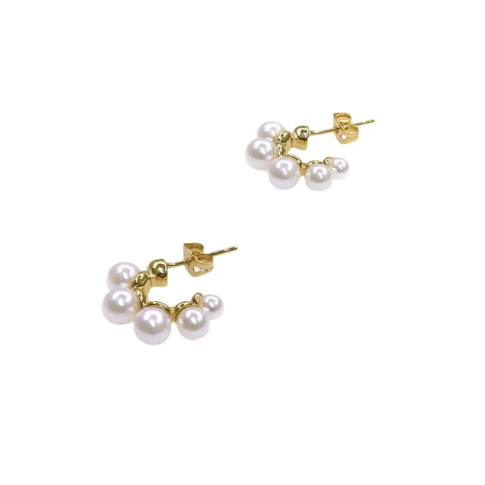 MINI HOOP PEARLS EARRINGS