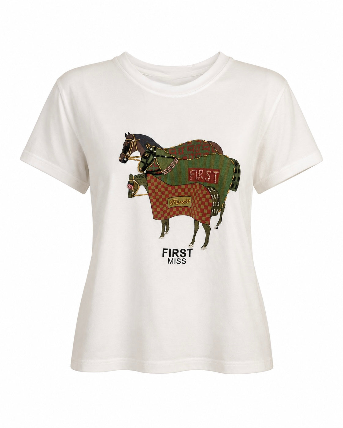 EQUESTRIAN BEADED T-SHIRT