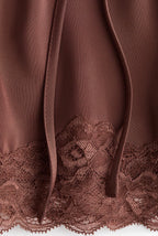 LACE SATIN LOUNGE SHORTS