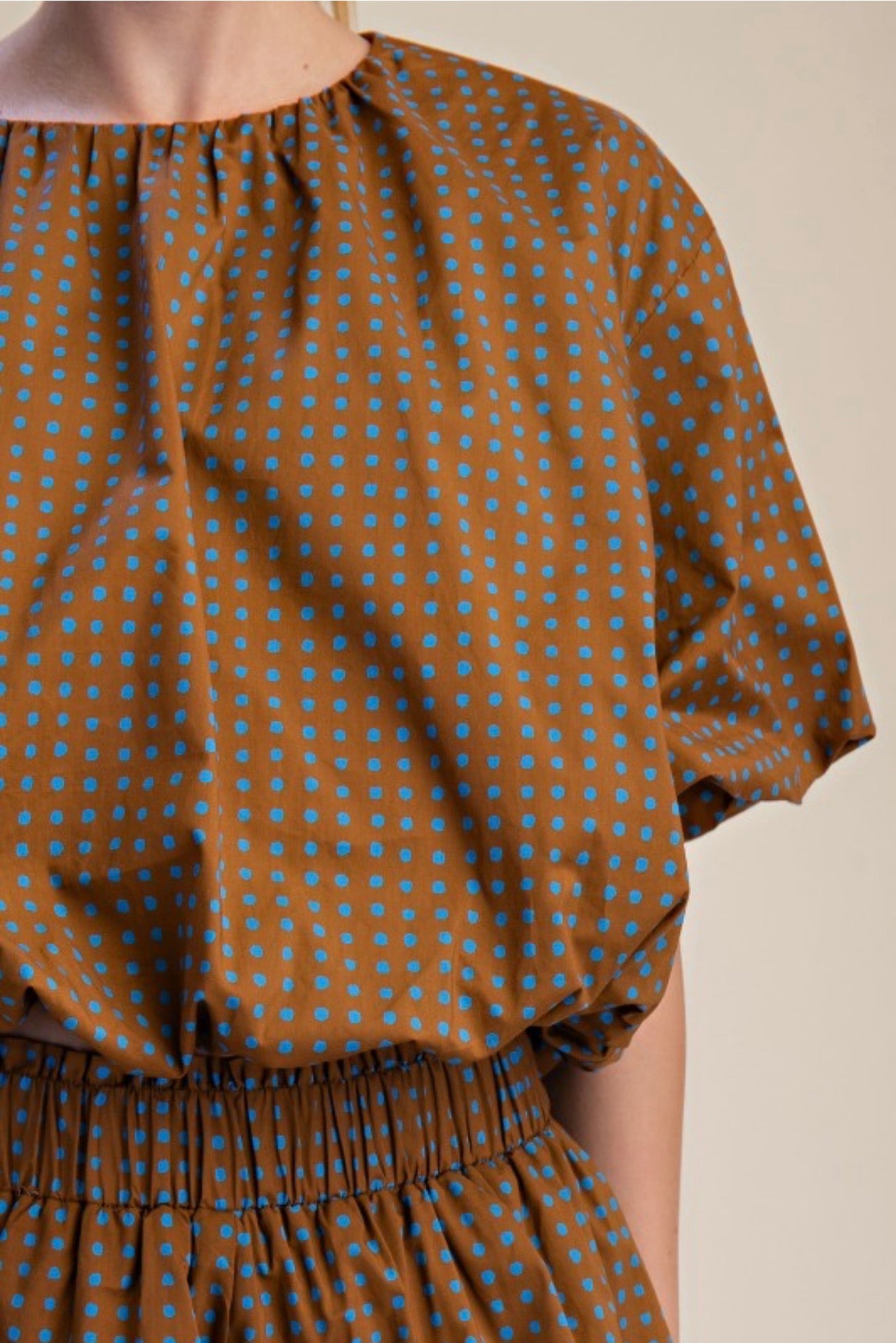 DOT BLOUSON TWO PIECES SET