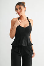 Peplum Halter Top