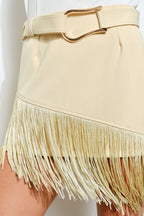 SOLID FRINGE SKIRT