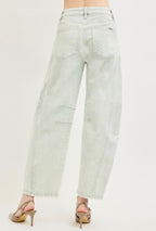 RISEN STRETCH BARREL JEANS