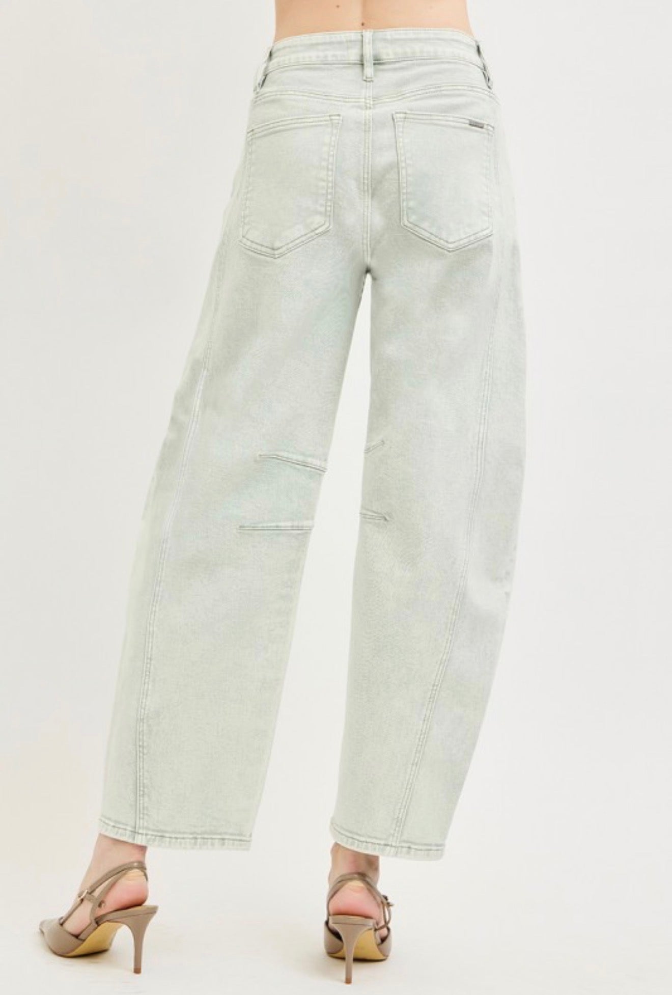 RISEN STRETCH BARREL JEANS