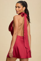 Drape Satin Cowl Dress