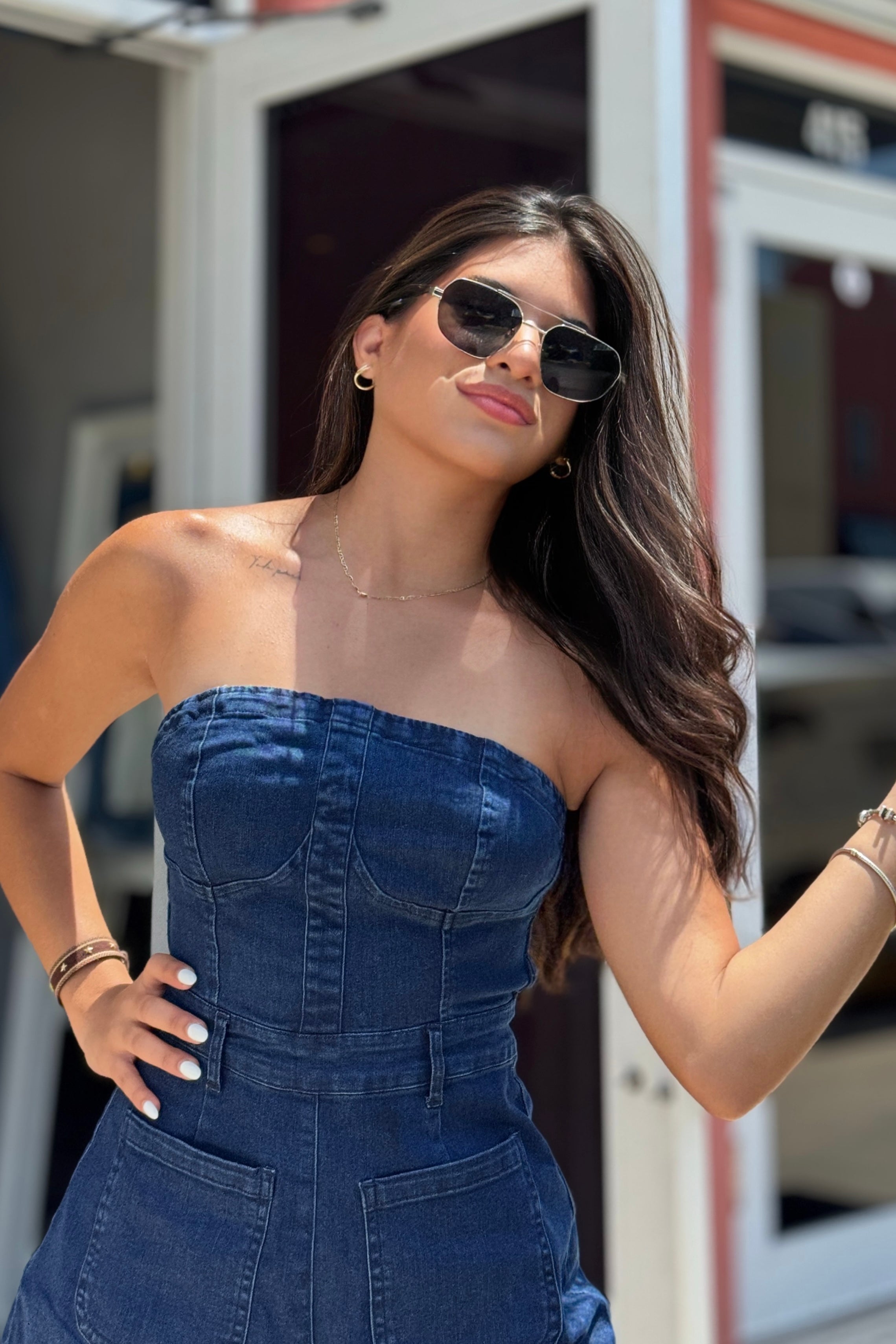 DARK DENIM ROMPER