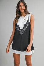 LACE WHISPER LAYERED MINI DRESS