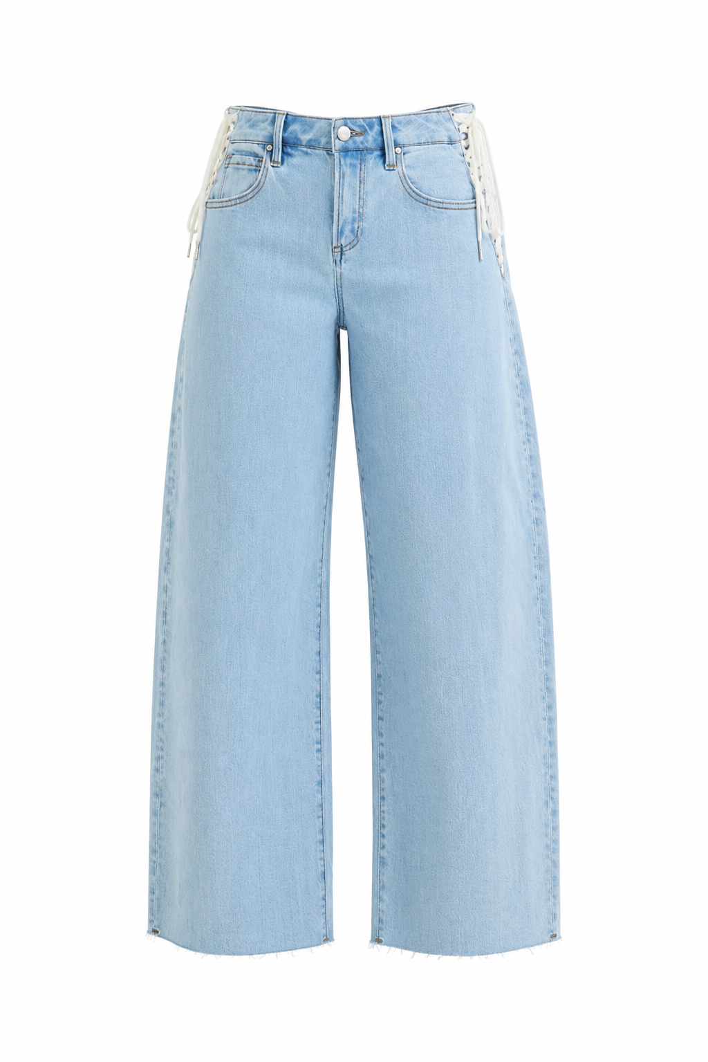RISEN LACE UP BARREL JEANS