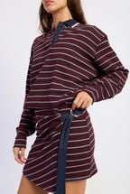STRIPED RUGBY MINI DRESS