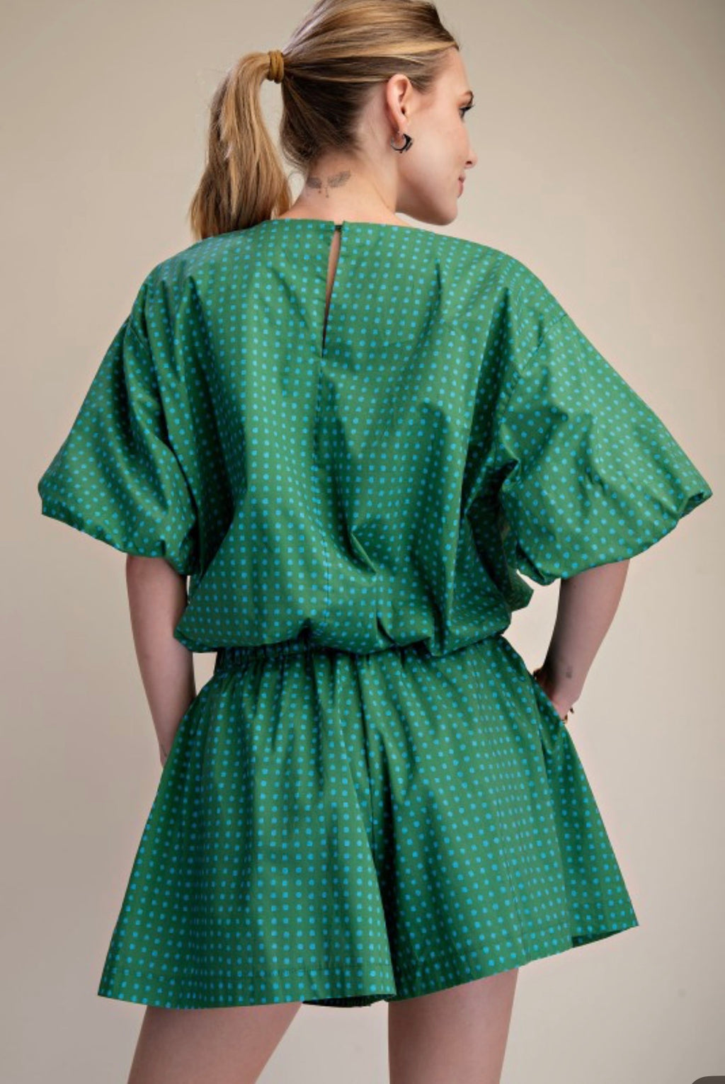 DOT BLOUSON TWO PIECES SET