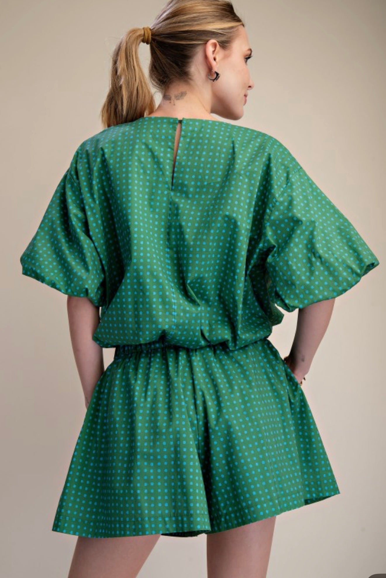 DOT BLOUSON TWO PIECES SET