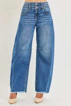 RISEN STRETCH BARREL JEANS