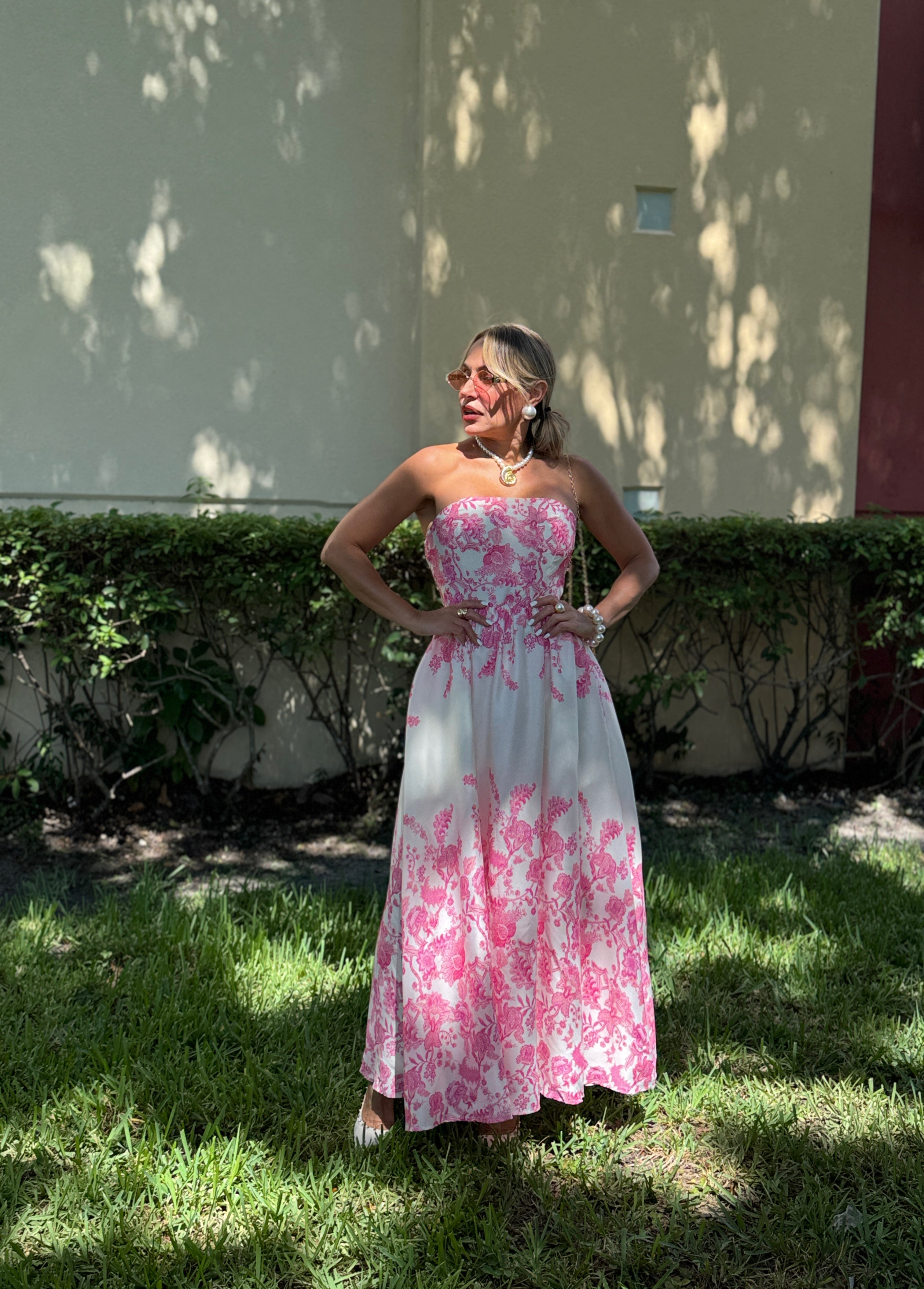 PINK FLOWERS DRESS