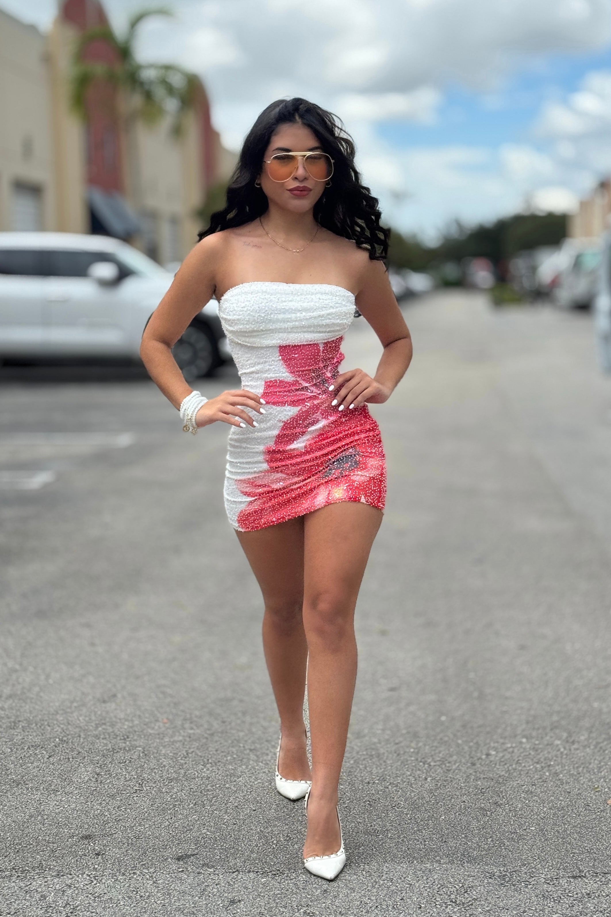 Big Flower Print Dress