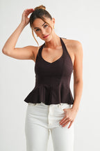 Peplum Halter Top