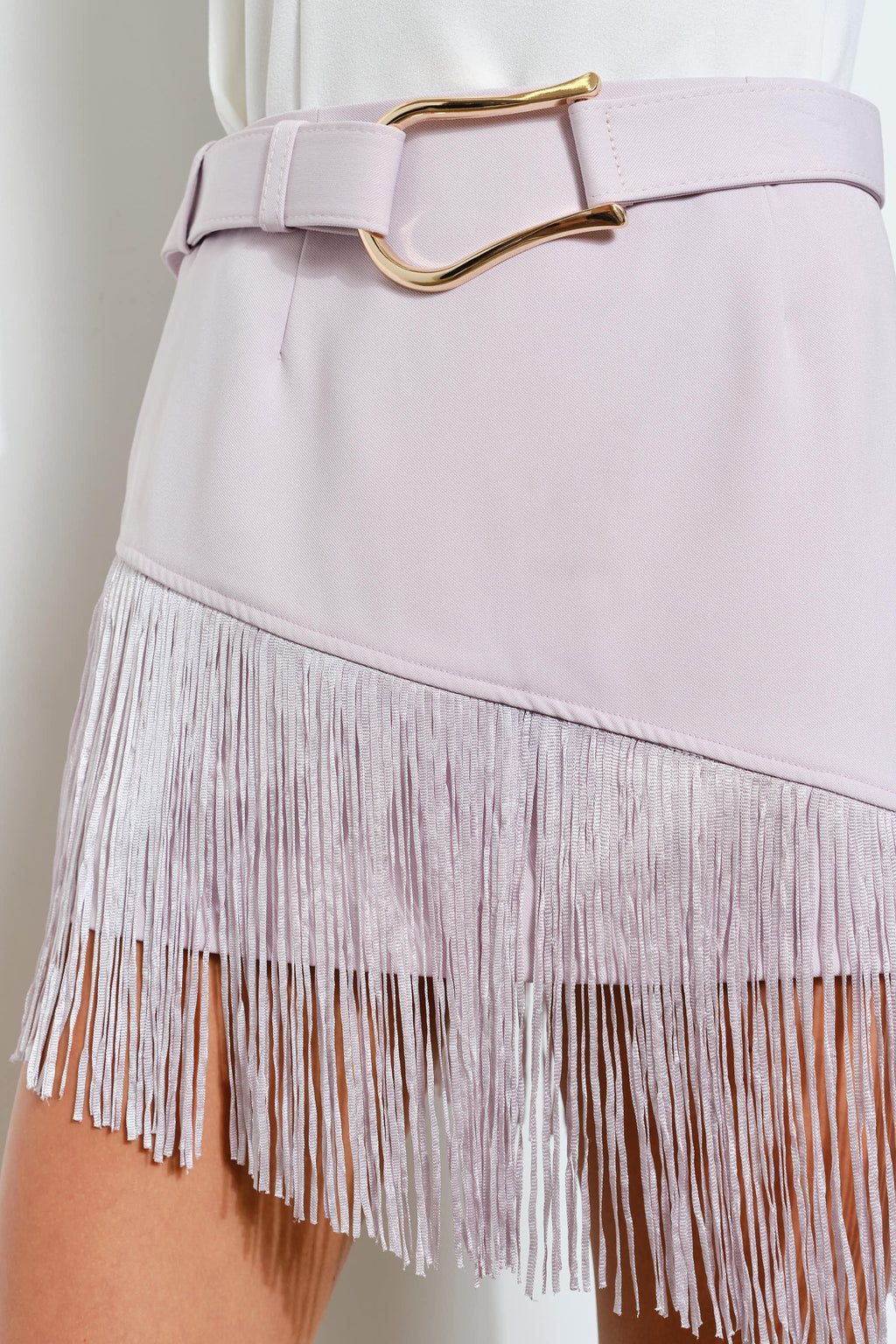 SOLID FRINGE SKIRT