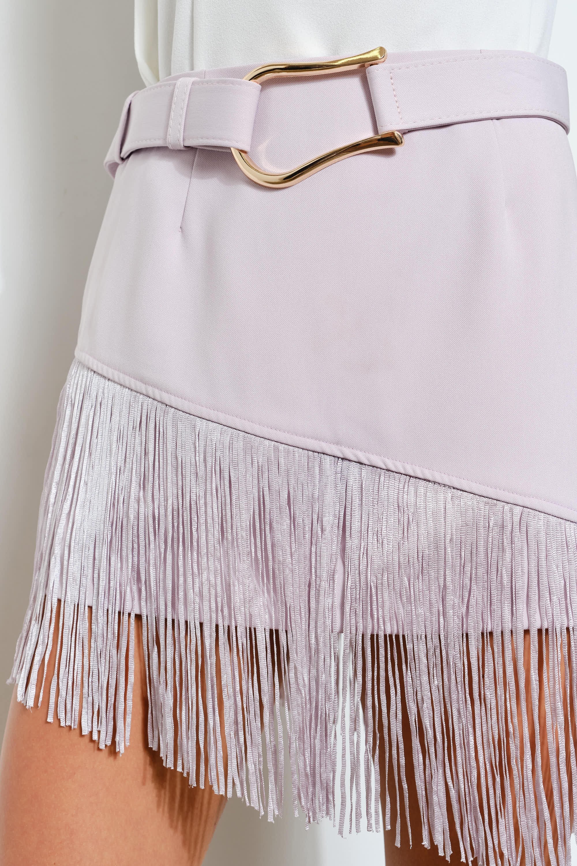 SOLID FRINGE SKIRT
