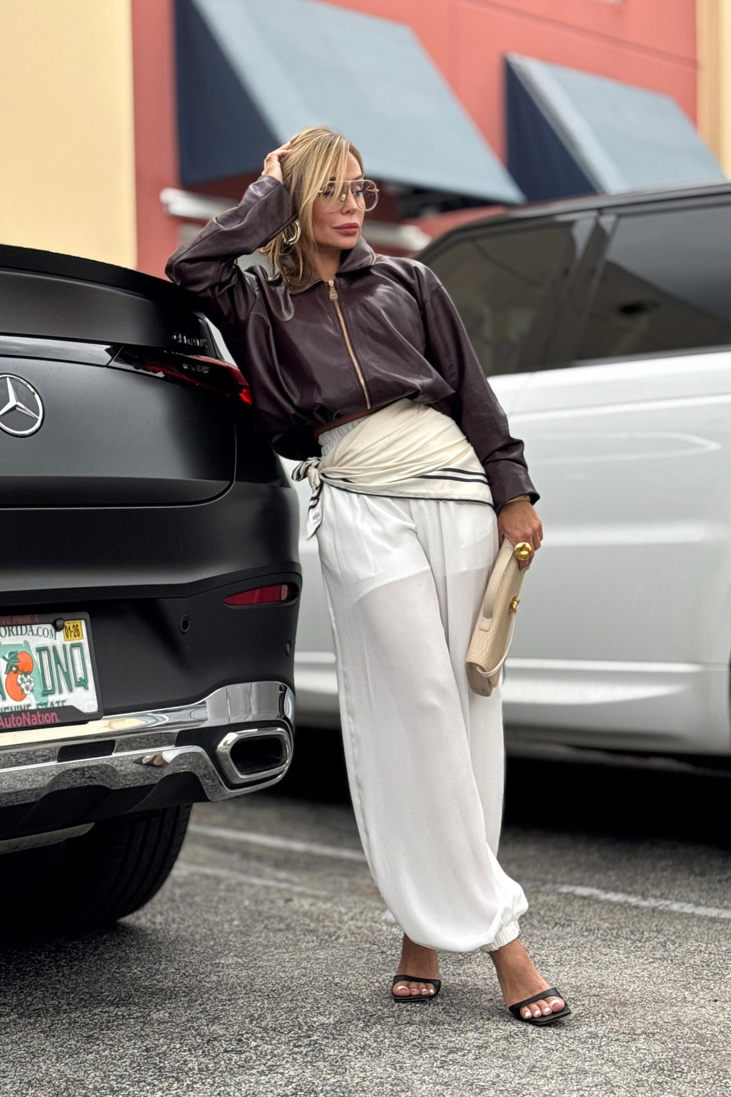 LEATHER BOMBER JACKET