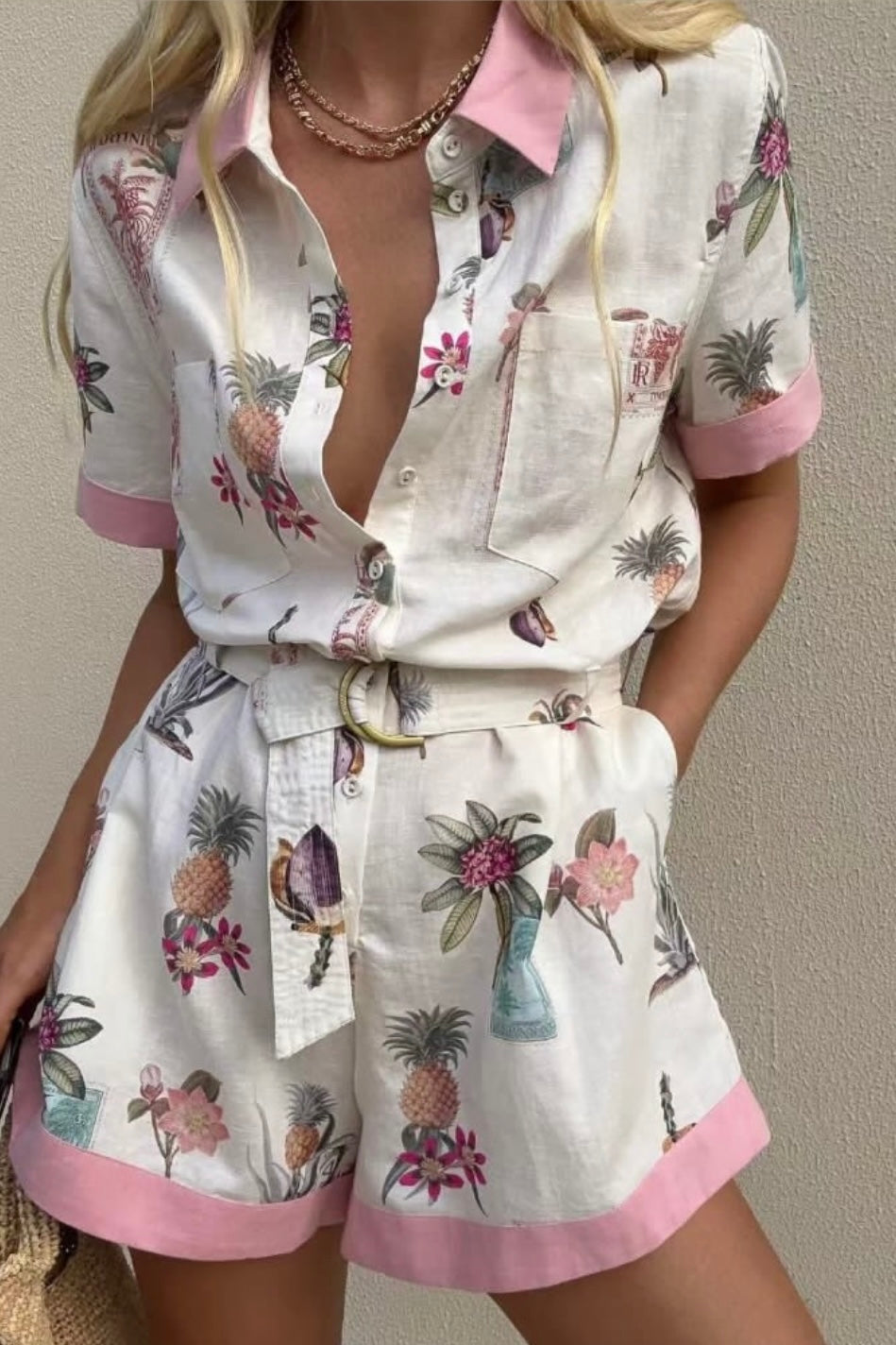 PINK FLOWERS ROMPER