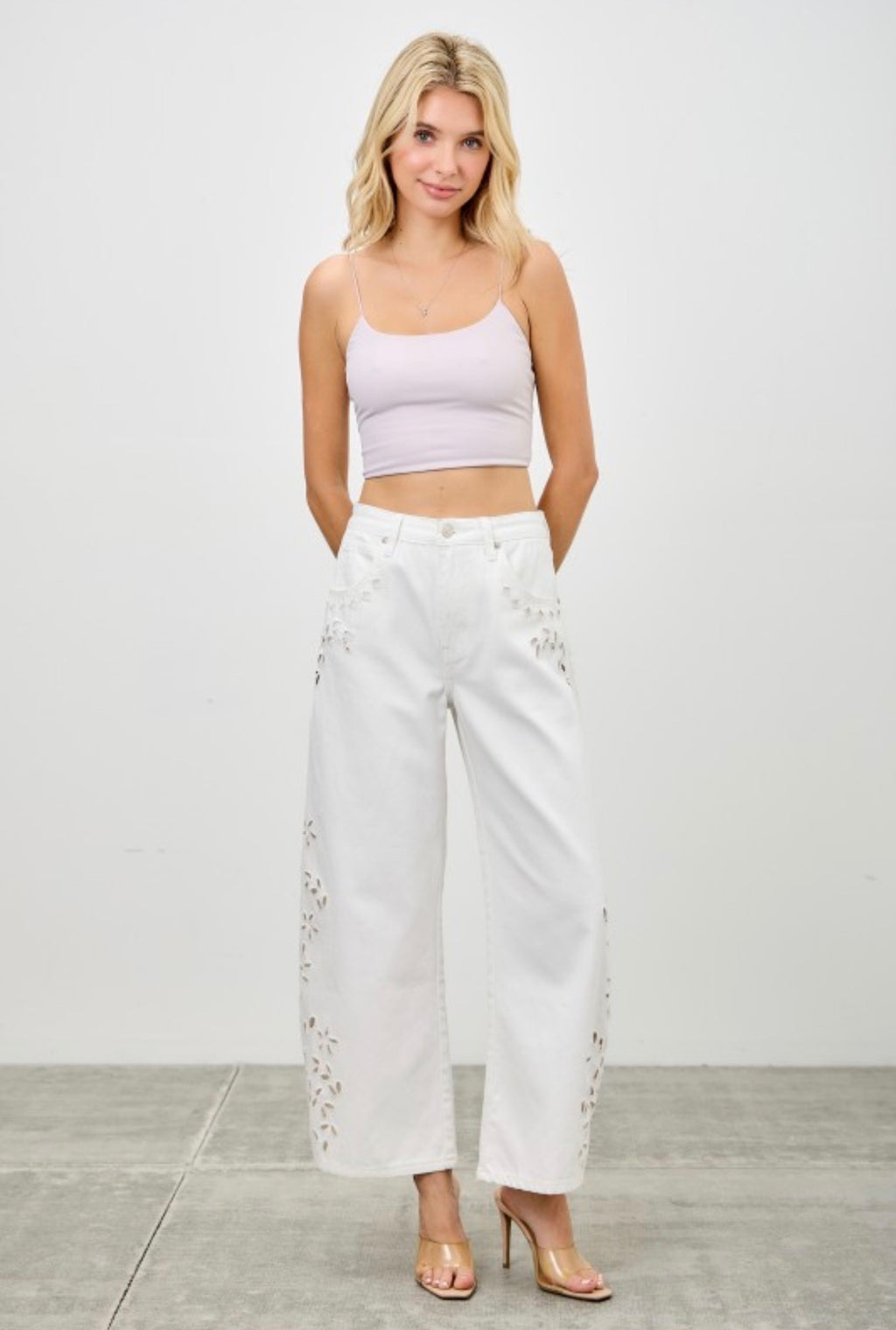 BARREL EYELET JEANS