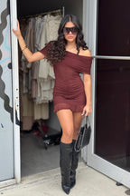 Mesh Off Shoulder Dress