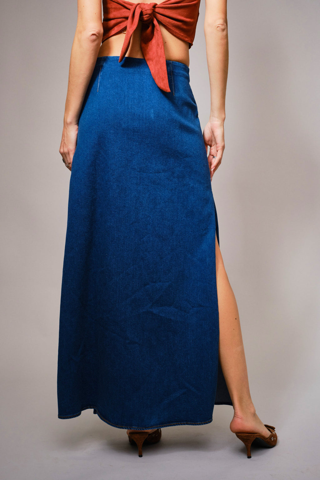 DETAILS DENIM MAXI SKIRT
