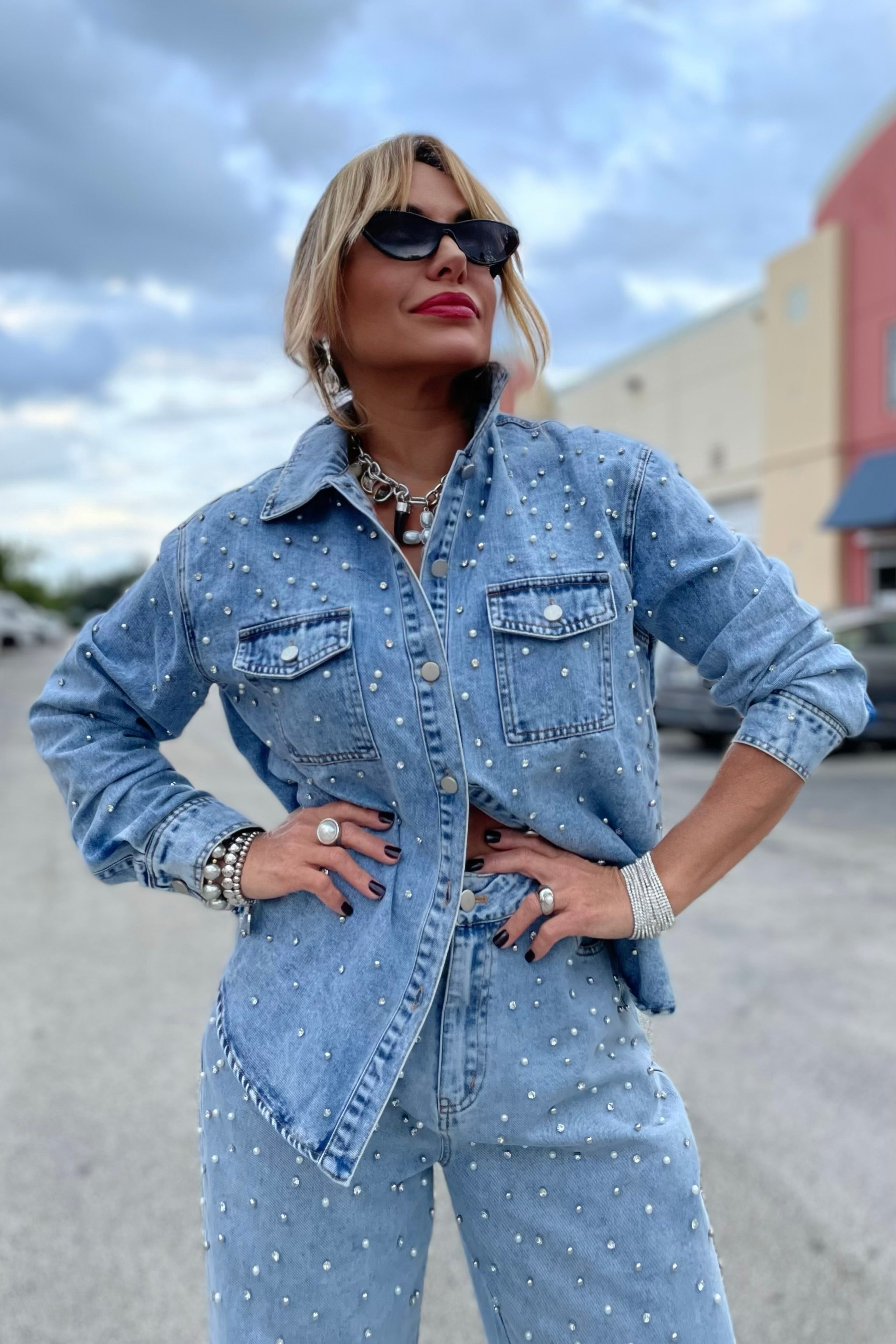 Pearl Embellished Two Pieces Set