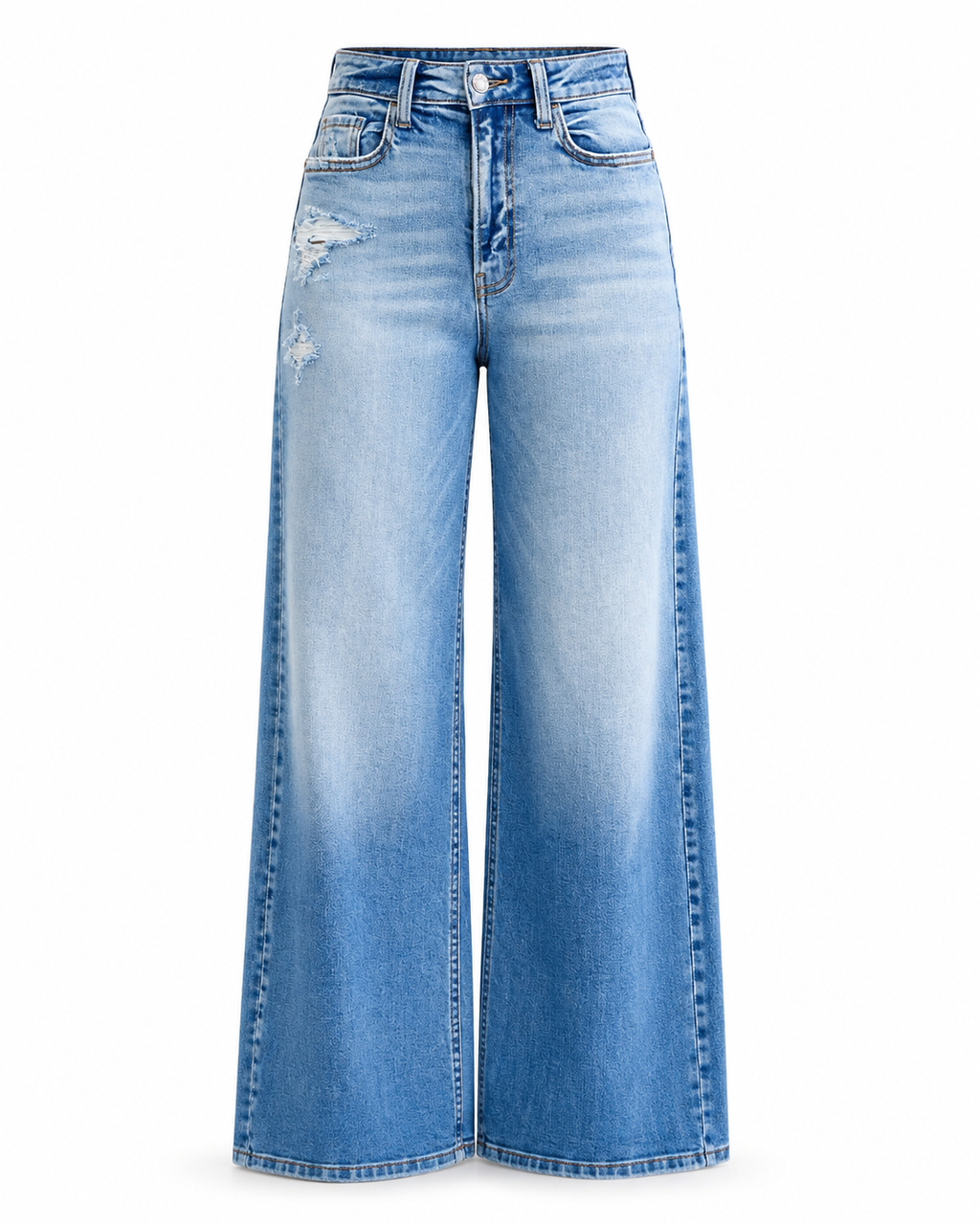 STRETCH HIGH RISE WIDE LEG JEANS