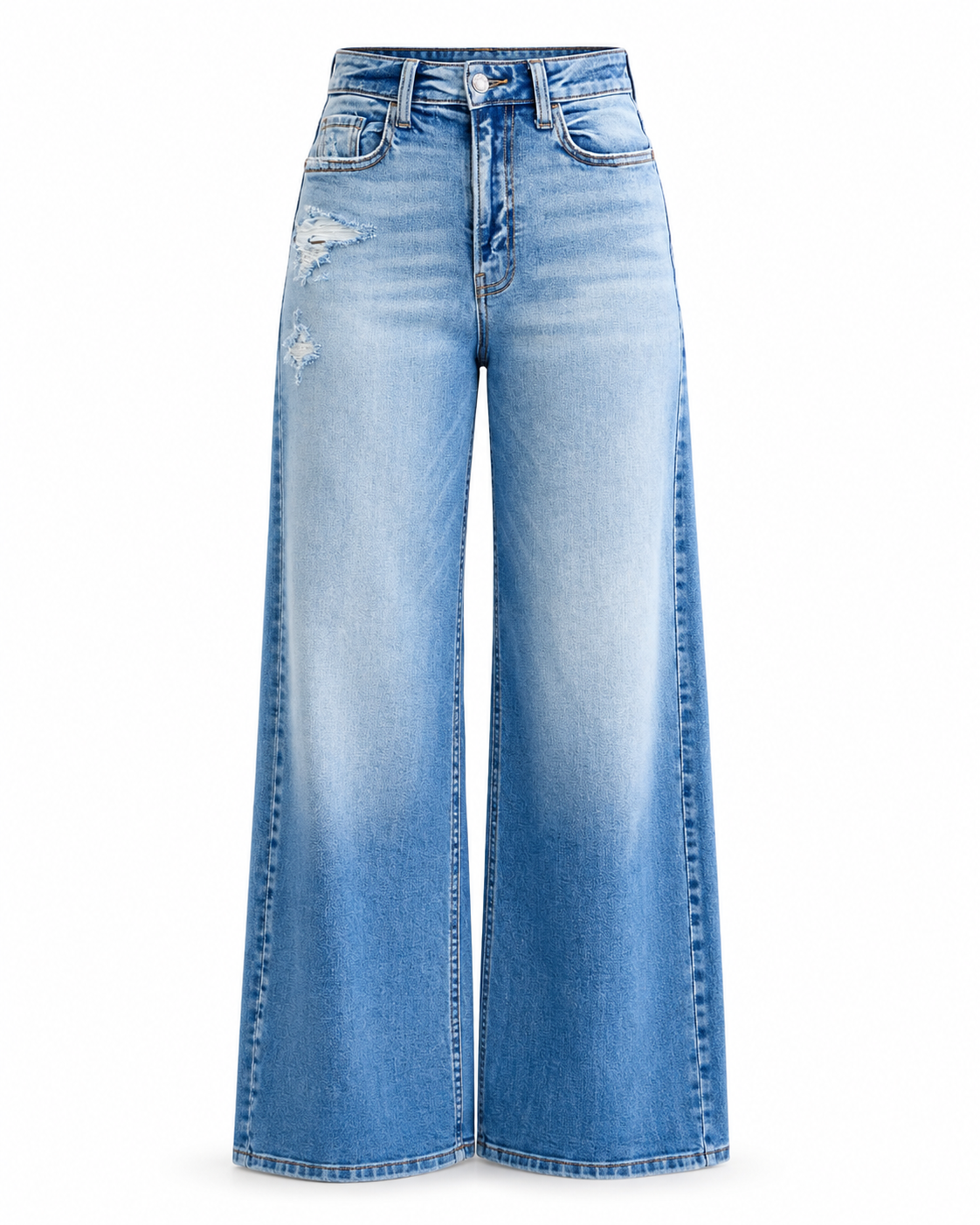 STRETCH HIGH RISE WIDE LEG JEANS