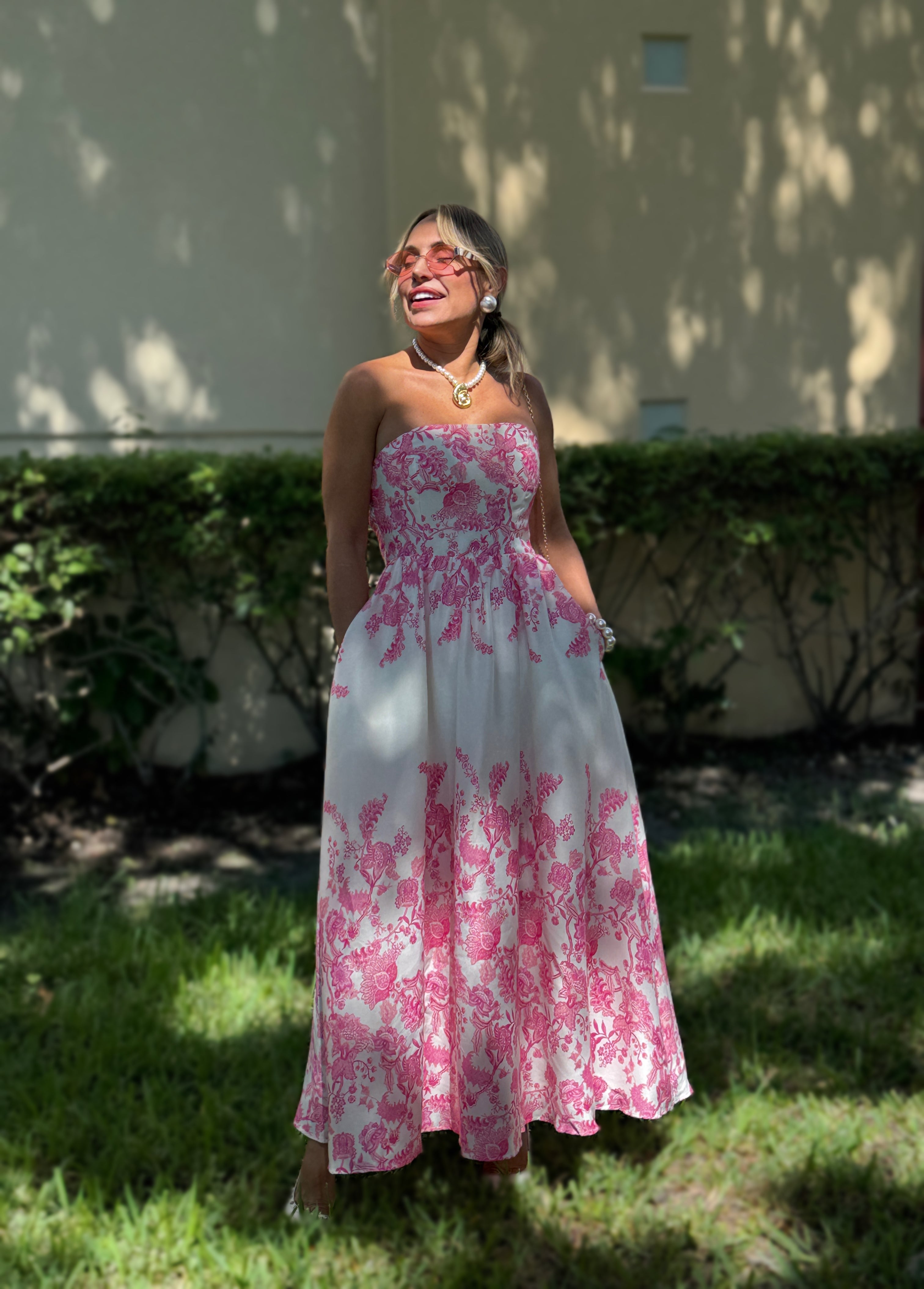 PINK FLOWERS DRESS