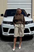 SANDRA LEATHER BERMUDA SHORT