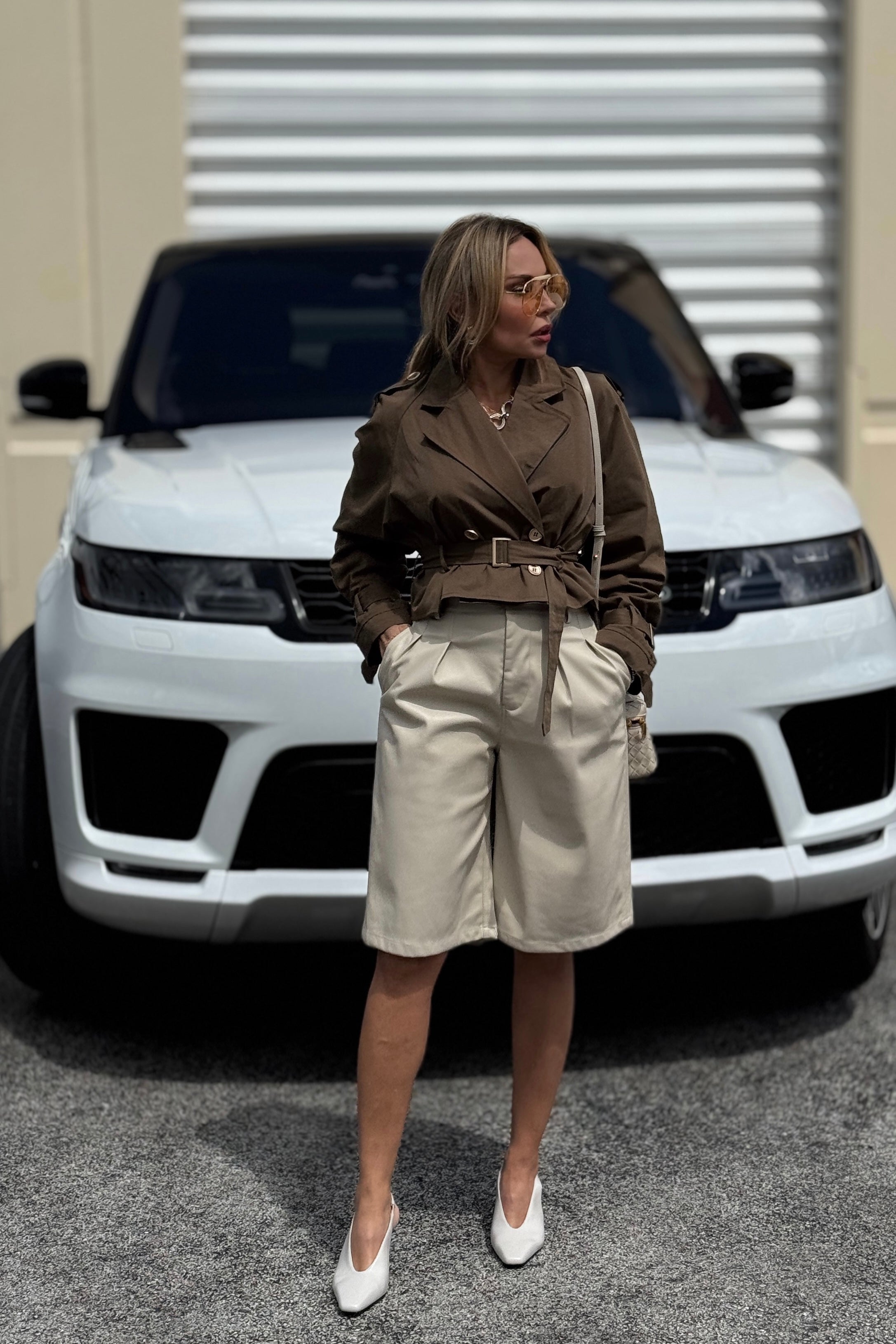 SANDRA LEATHER BERMUDA SHORT